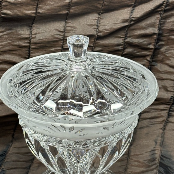 VTG CRISTAL d'ARQUES France Carthage Crystal Compote Candy Bowl W/ Lid Mint Cond - Picture 3 of 12